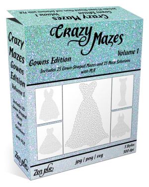 Zen PLR Crazy Mazes Gowns Edition Volume 01 Product Cover