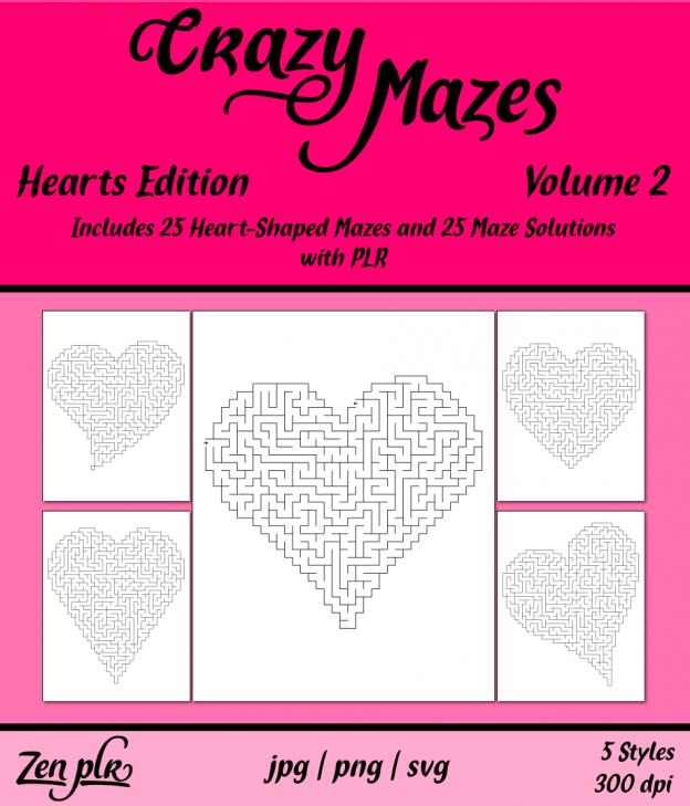 Zen PLR Crazy Mazes Hearts Edition Volume 02 Front Cover