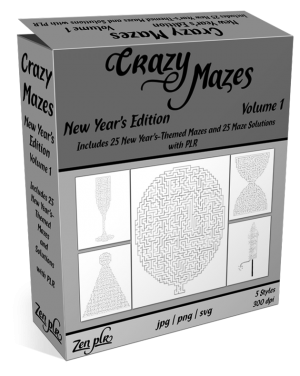 Zen PLR Crazy Mazes New Year's Edition Volume 01 Product Cover