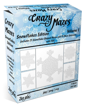 Zen PLR Crazy Mazes Snowflakes Edition Volume 01 Product Cover