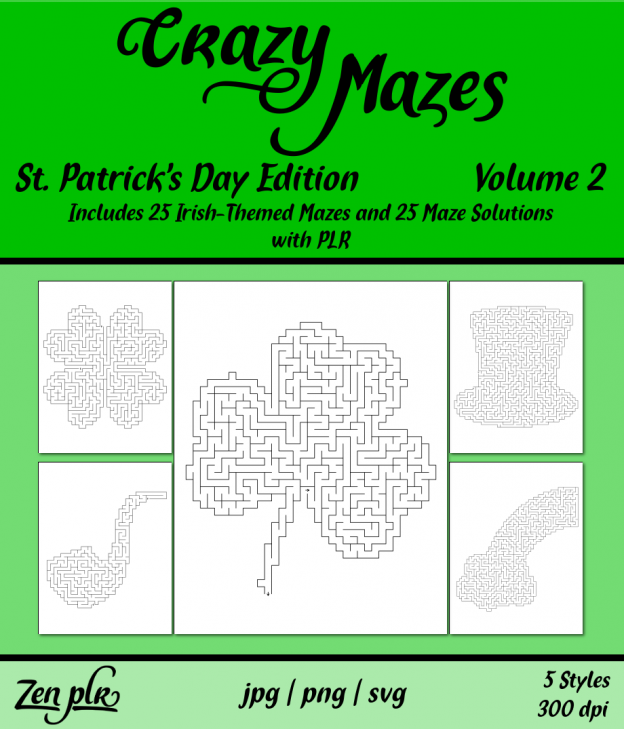 Zen PLR Crazy Mazes St Patricks Day Edition Volume 02 Front Cover