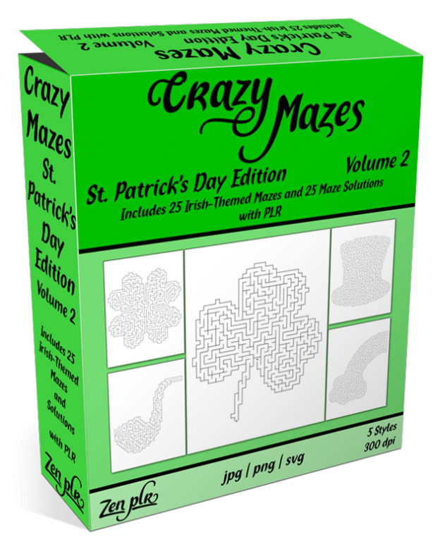 Zen PLR Crazy Mazes St Patricks Day Edition Volume 02 Product Cover