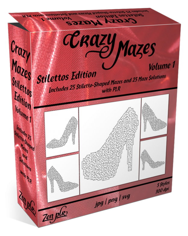 Zen PLR Crazy Mazes Stilettos Edition Volume 01 Product Cover