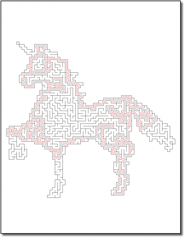 Zen PLR Crazy Mazes Unicorns Edition Volume 01 Sample Maze Solution 04