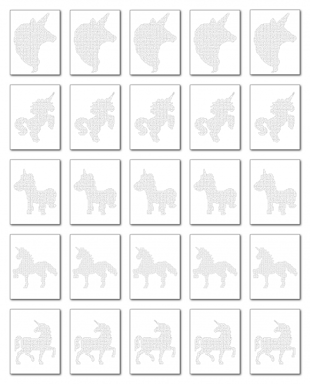 Zen PLR Crazy Mazes Unicorns Edition Volume 02 All Mazes Graphic