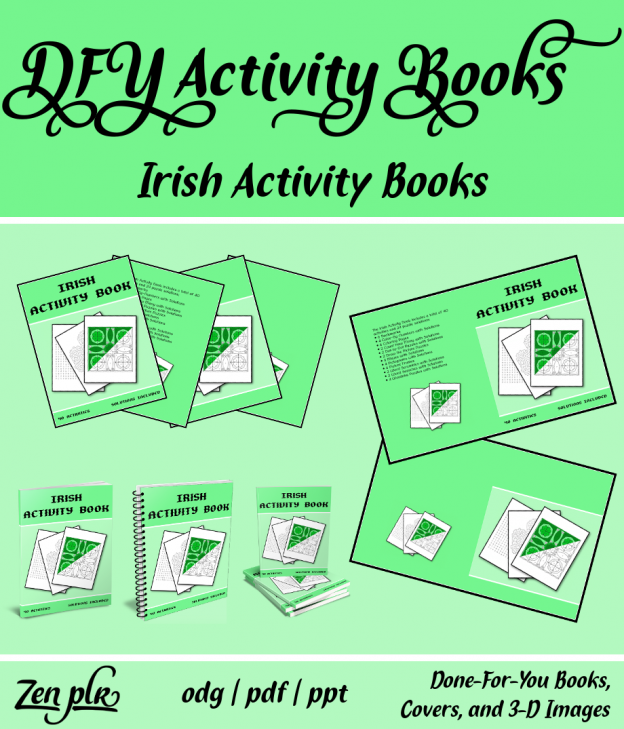 Zen PLR DFY Irish Activity Books Front Cover