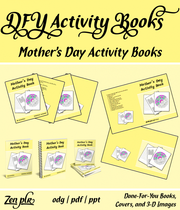 Zen PLR DFY Mothers Day Activity Books Front Cover