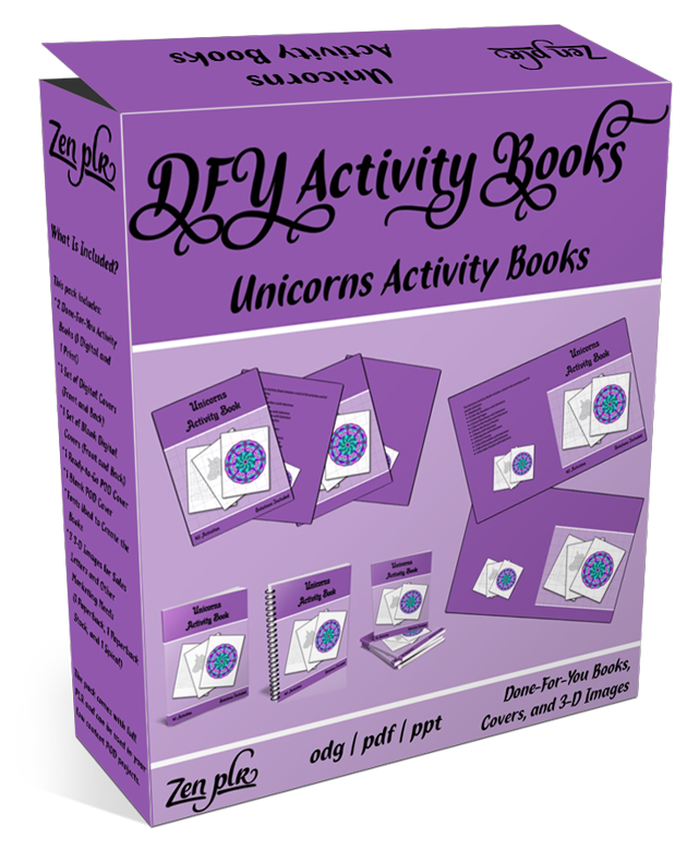 Zen PLR DFY Unicorns Activity Books Product Cover