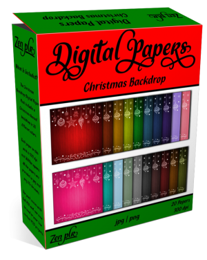 Zen PLR Digital Papers Christmas Backdrop Product Cover
