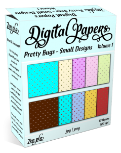 Zen PLR Digital Papers Pretty Bugs Volume 01 Small Designs Product Cover