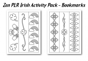Zen PLR Irish Activity Pack Bookmarks