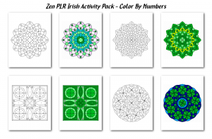 Zen PLR Irish Activity Pack Color By Numbers