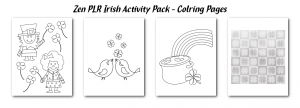 Zen PLR Irish Activity Pack Coloring Pages