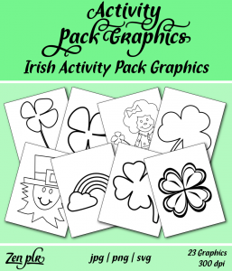Zen PLR Irish Activity Pack Graphics Front Cover