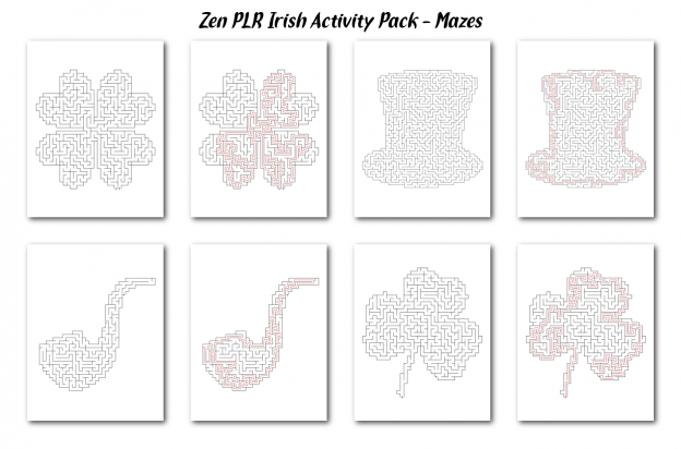 Zen PLR Irish Activity Pack Mazes