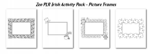 Zen PLR Irish Activity Pack Picture Frames