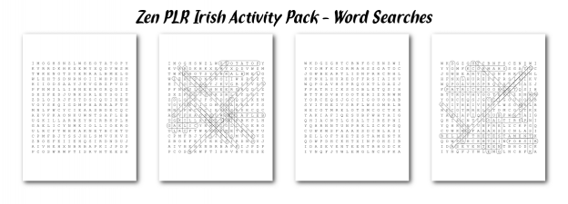 Zen PLR Irish Activity Pack Word Searches