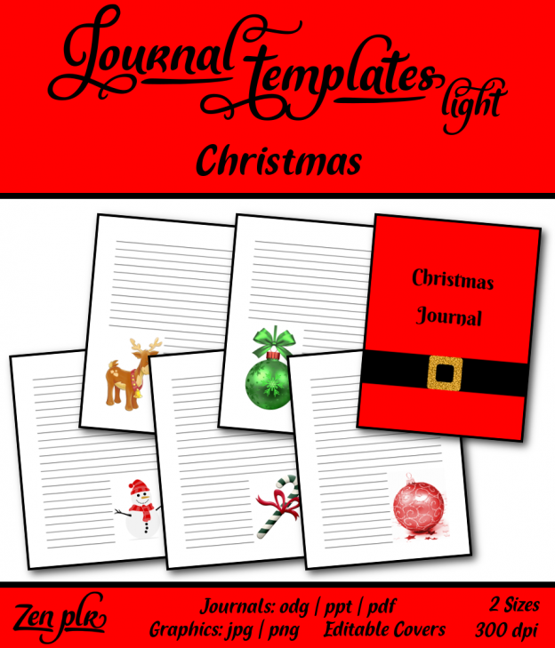 Zen PLR Journal Templates Light Christmas Front Cover