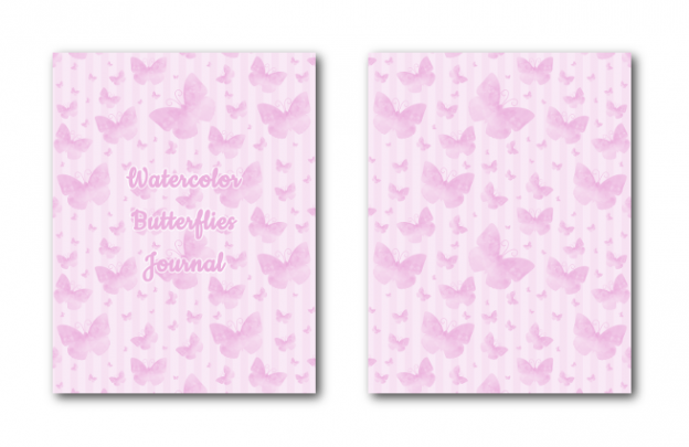 Zen PLR Journal Templates Light Watercolor Butterflies Pink Journal Covers