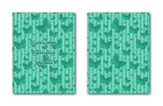 Zen PLR Journal Templates Light Watercolor Butterflies Turquoise Journal Covers