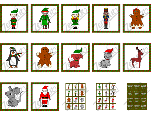 Zen PLR Kiddie Korner Printables Christmas Memory Game Volume 1 Full Color All