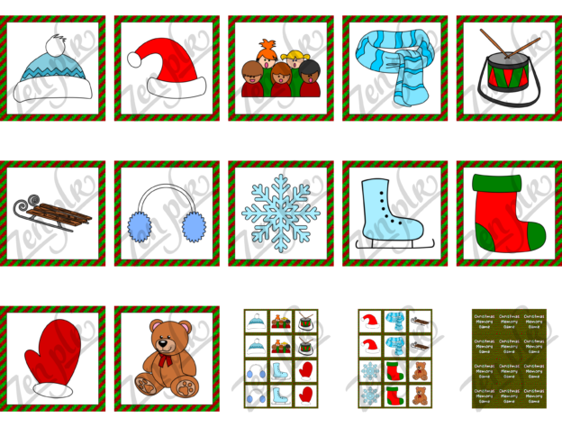 Zen PLR Kiddie Korner Printables Christmas Memory Game Volume 4 Full Color All