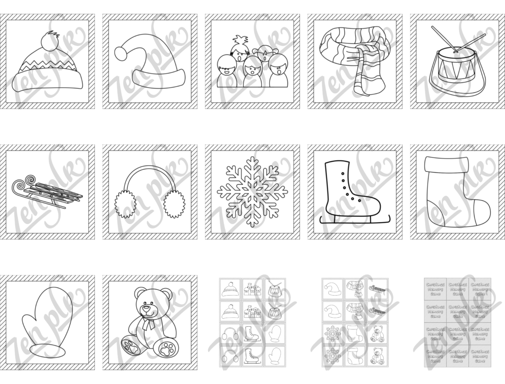 lineart-christmas-memory-game-volume-4-zen-plr