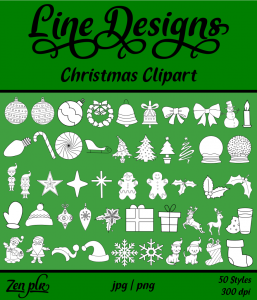 Zen PLR Line Designs Christmas Clipart Front Cover