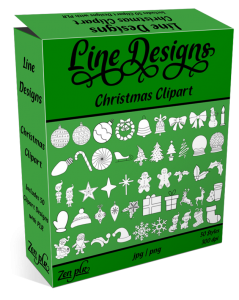 Zen PLR Line Designs Christmas Clipart Product Cover