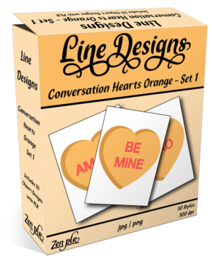 Zen PLR Line Designs Conversation Hearts Set 01 Orange Product Cover