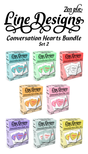 Zen PLR Line Designs Conversation Hearts Set 02 Bundle Cover