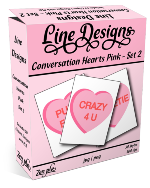 Zen PLR Line Designs Conversation Hearts Set 02 Pink Product Cover