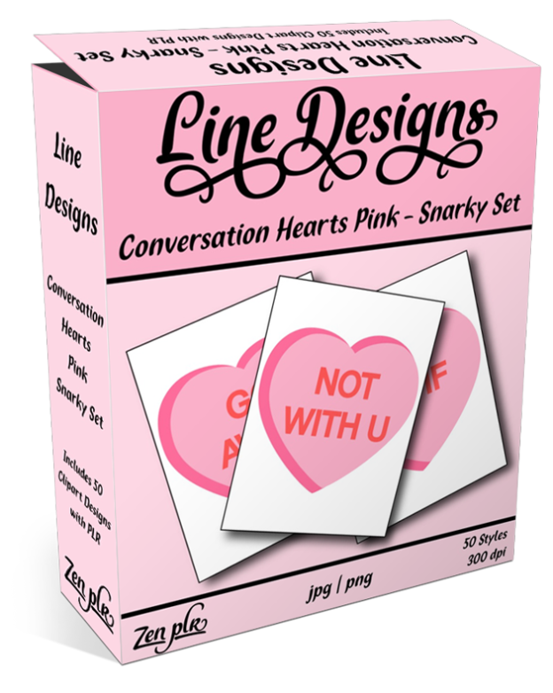 Zen PLR Line Designs Conversation Hearts Snarky Set Pink Product Cover
