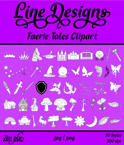 Zen PLR Line Designs Faerie Tales Clipart Front Cover