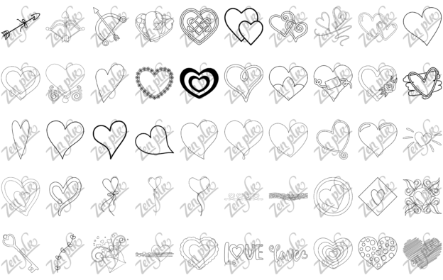 Zen PLR Line Designs Hearts Lineart All Hearts