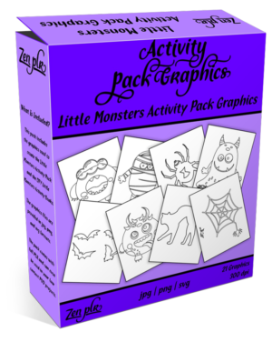 Zen PLR Little Monsters Activity Pack Graphics Product Cover