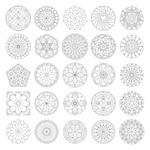 Zen PLR Mandalas Volume 01 Lineart Black Lines All