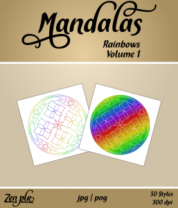 Zen PLR Mandalas Volume 01 Rainbow Front Cover