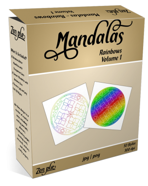 Zen PLR Mandalas Volume 01 Rainbow Product Cover
