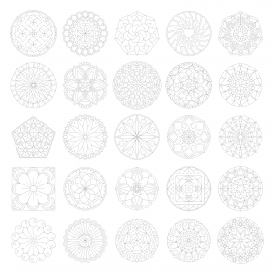 Zen PLR Mandalas Volume 01 Silver Outline All