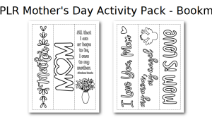 Zen PLR Mothers Day Activity Pack Bookmarks