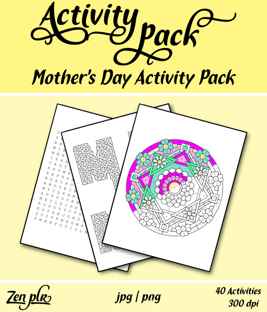 Mother’s Day Activity Pack Zen PLR