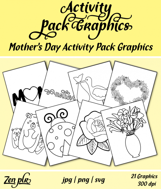 Zen PLR Mothers Day Activity Pack Graphics Front Cover