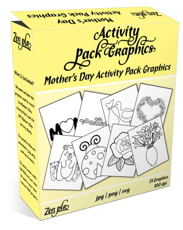 Zen PLR Mothers Day Activity Pack Graphics Product Cover
