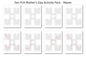 Zen PLR Mothers Day Activity Pack Mazes