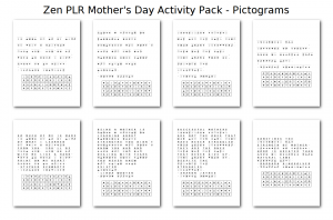 Zen PLR Mothers Day Activity Pack Pictograms
