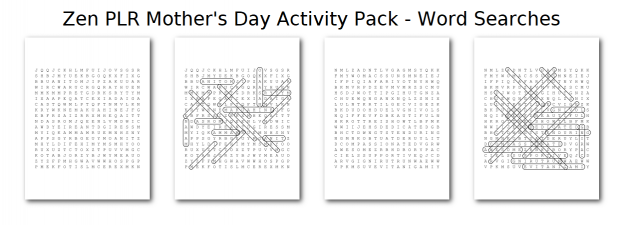 Zen PLR Mothers Day Activity Pack Word Searches