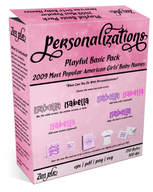 Zen PLR Personalizations Playful 2009 Basic Girls Product Cover