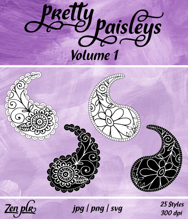 Zen PLR Pretty Paisleys Volume 01 Front Cover