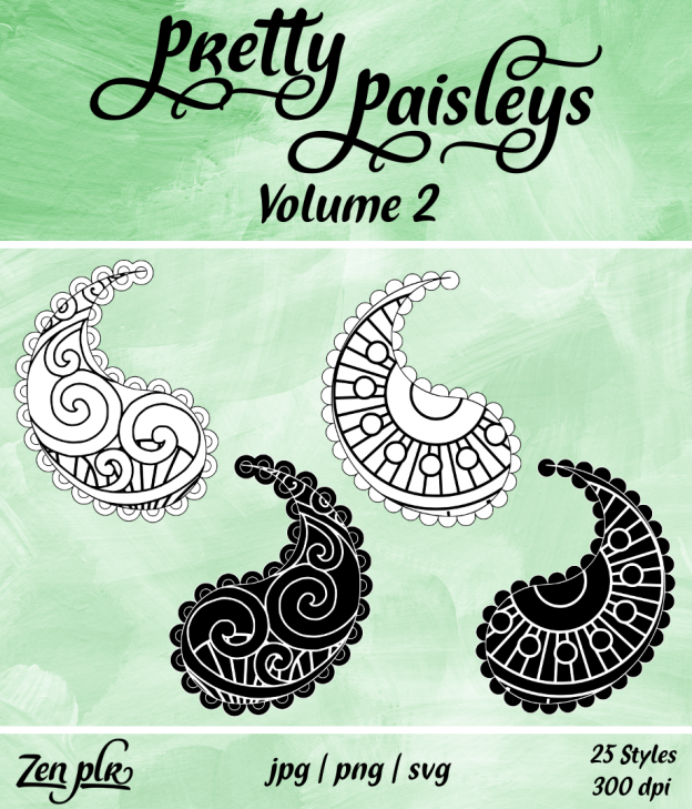 Zen PLR Pretty Paisleys Volume 02 Front Cover